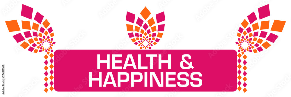 Health And Happiness Pink Orange Floral Elements 