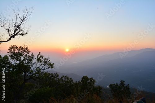 sunset in the mountains