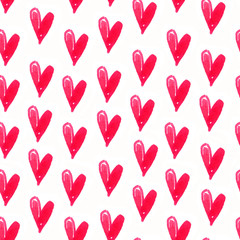 Crédence de cuisine Aquarelle ensemble 1 patrons Red seamless pattern watercolor hand drawn hearts  © BloomPix