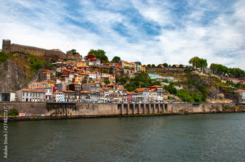 The Fernandina Wall (Muralha Fernandina) medieval castle overlooking the Douro River in Porto, Portugal