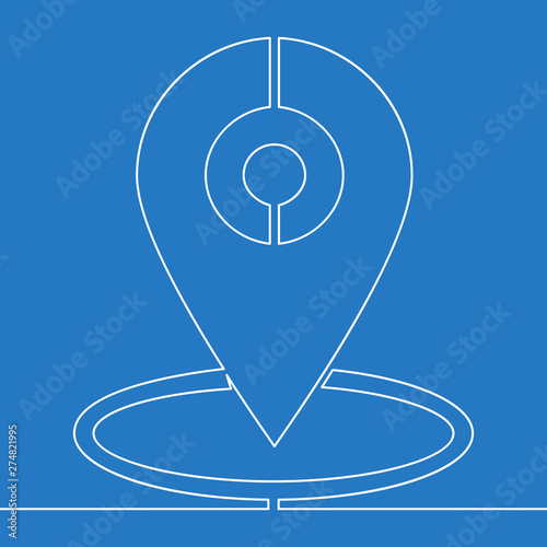 Bilde på lerret Continuous one line drawing Location concept