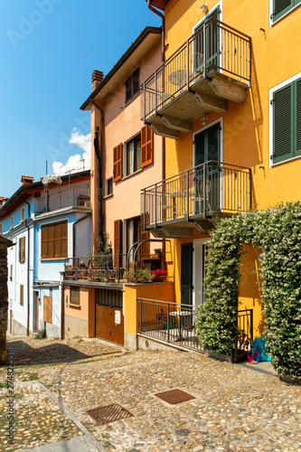 Beautiful streets of Italy. Summer cityscape. Lombardia of Italy