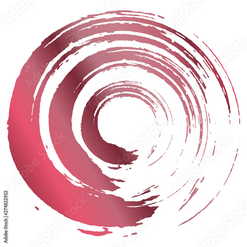 毛筆で描いた丸の背景イラスト