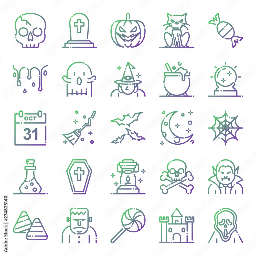 Fototapeta premium Halloween icons pack
