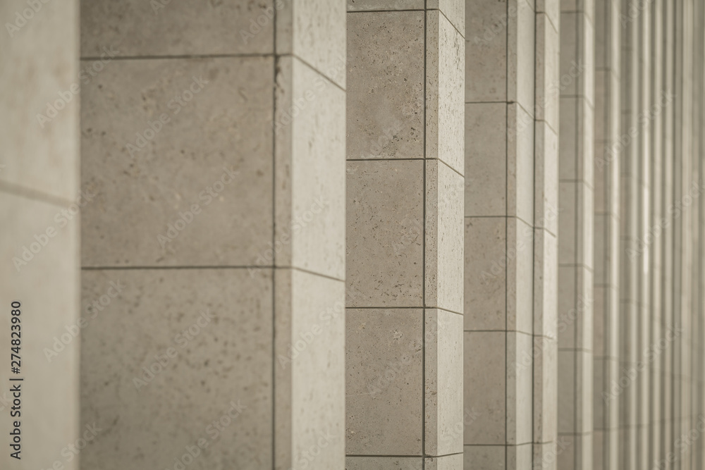 Vertical elements of the facade of a modern building Vertical elements of the facade of a modern building