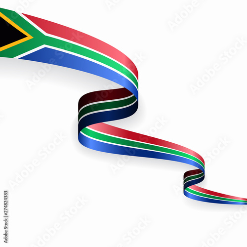 South African flag wavy abstract background. Vector illustration.