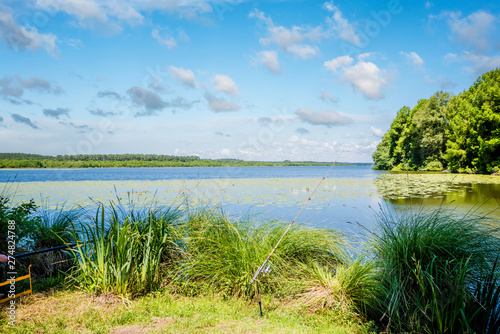 paysage du lac de Soustons dans les Landes