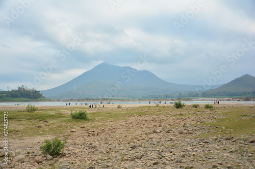 landscape with mountains and clouds