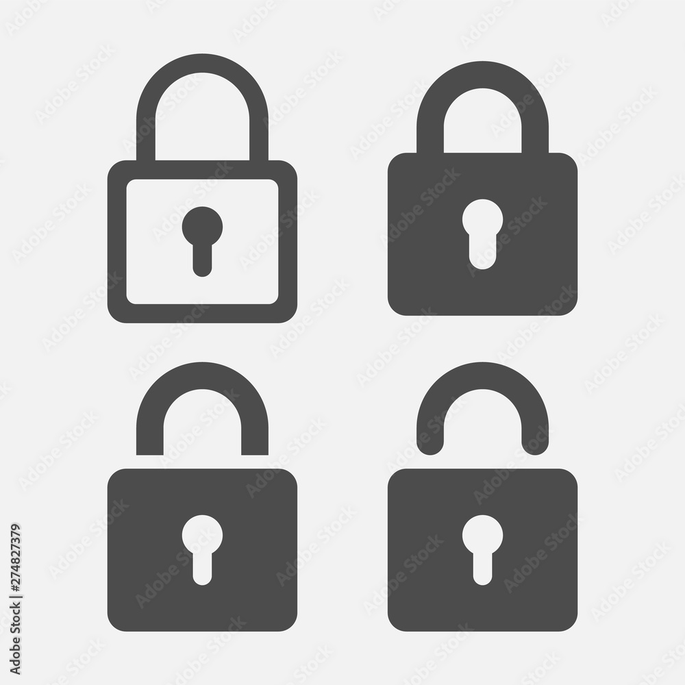 locked icon set isolated on white background. Vector illustration. locked icon set isolated on white background. Vector illustration.