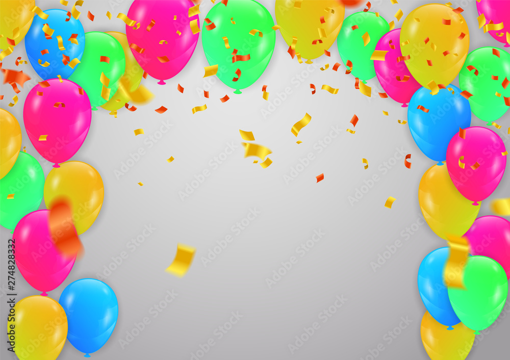 Naklejka Birthday balloons template