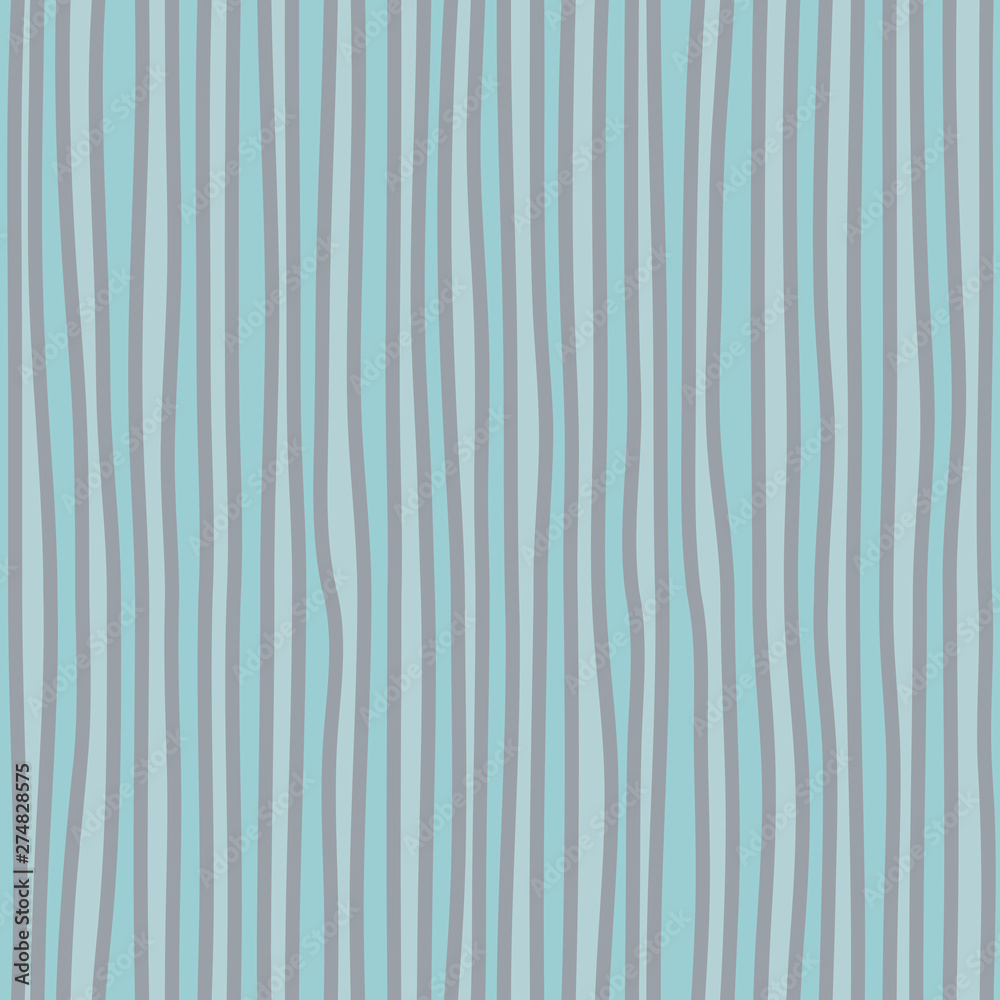 Obraz premium Abstract pattern with vertical curved lines. Background with uneven parallel stripes. Ornament in blue and gray colors.