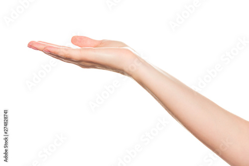 Obraz na płótnie Close up Hand and arm on white background With clipping path