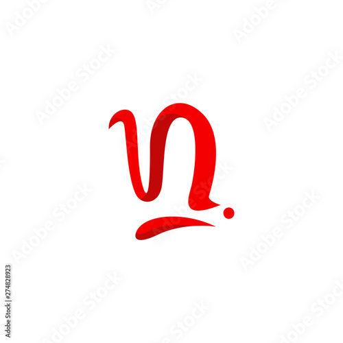 Alphabet Letter N logo red color curve ribbon icon logo symbol clean dynamic modern and creative