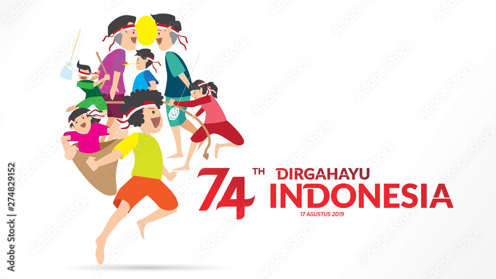 indonesia independence day - obrazy, fototapety, plakaty 