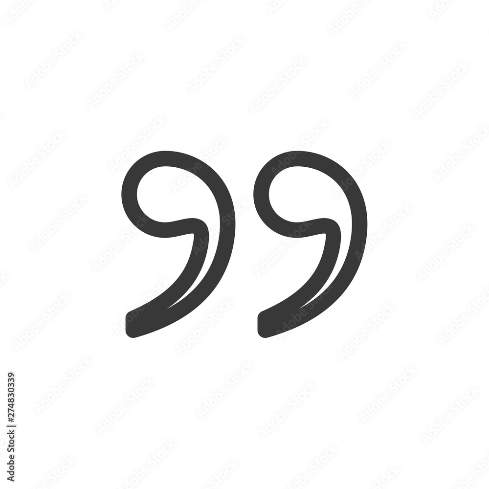 Quote icon outline style template black color editable. Quote symbol outline style vector sign isolated on white background. Simple logo vector illustration for graphic and web design. Quote icon outline style template black color editable. Quote symbol outline style vector sign isolated on white background. Simple logo vector illustration for graphic and web design.