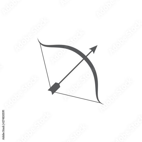 Bow and arrow icon on white background
