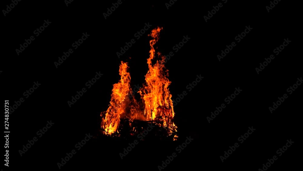 A large fire in the night sky Beautiful abstract background in the form of lights, light and life. A fiery orange on a black background in 4k A large fire in the night sky Beautiful abstract background in the form of lights, light and life. A fiery orange on a black background in 4k