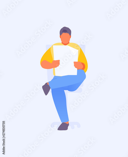 Man reading a newspaper