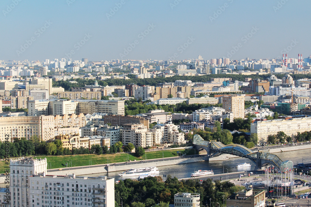 View from Hotel Ukraine in Moscow to city center View from Hotel Ukraine in Moscow to city center