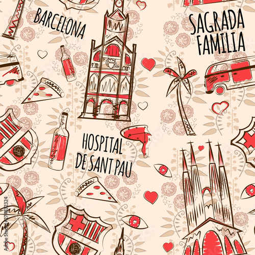 barcelona pattern seamless design graphic