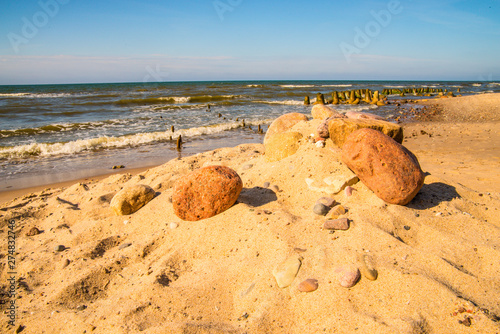 Fototapeta Naklejka Na Ścianę i Meble -  lonesome, unaffected beach of the Baltic Sea in Poland