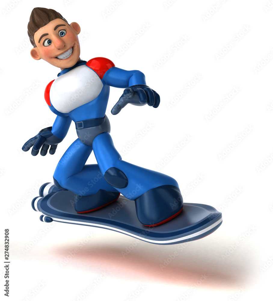 Fun modern superhero flying - 3D Illustration Fun modern superhero flying - 3D Illustration