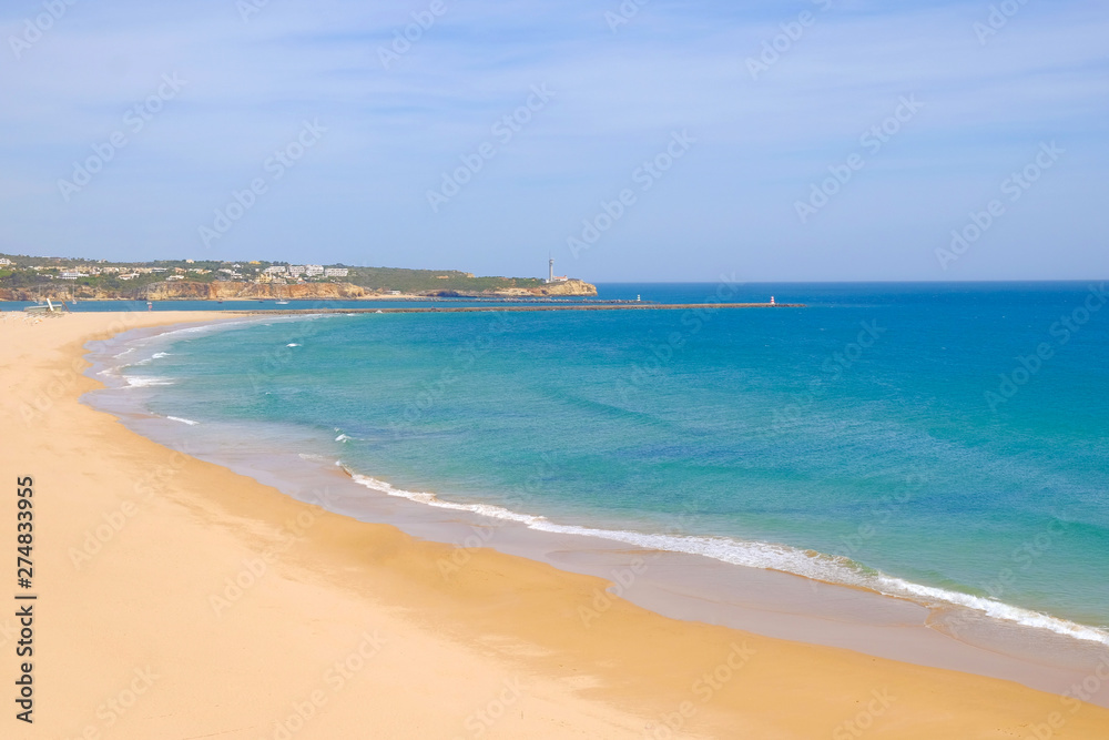View on the beach Portimao in Algarve, Portugal. View on the beach Portimao in Algarve, Portugal.
