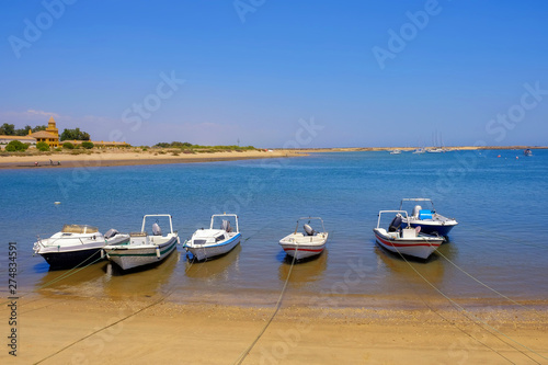 Fishig boats in Tavira, Algarve Region, Portugal.
