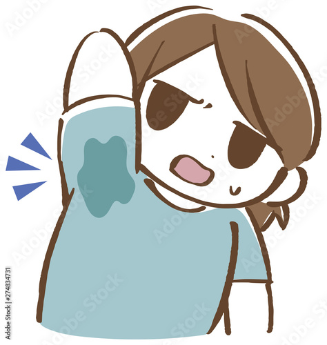 ワキ汗を気にする女性
