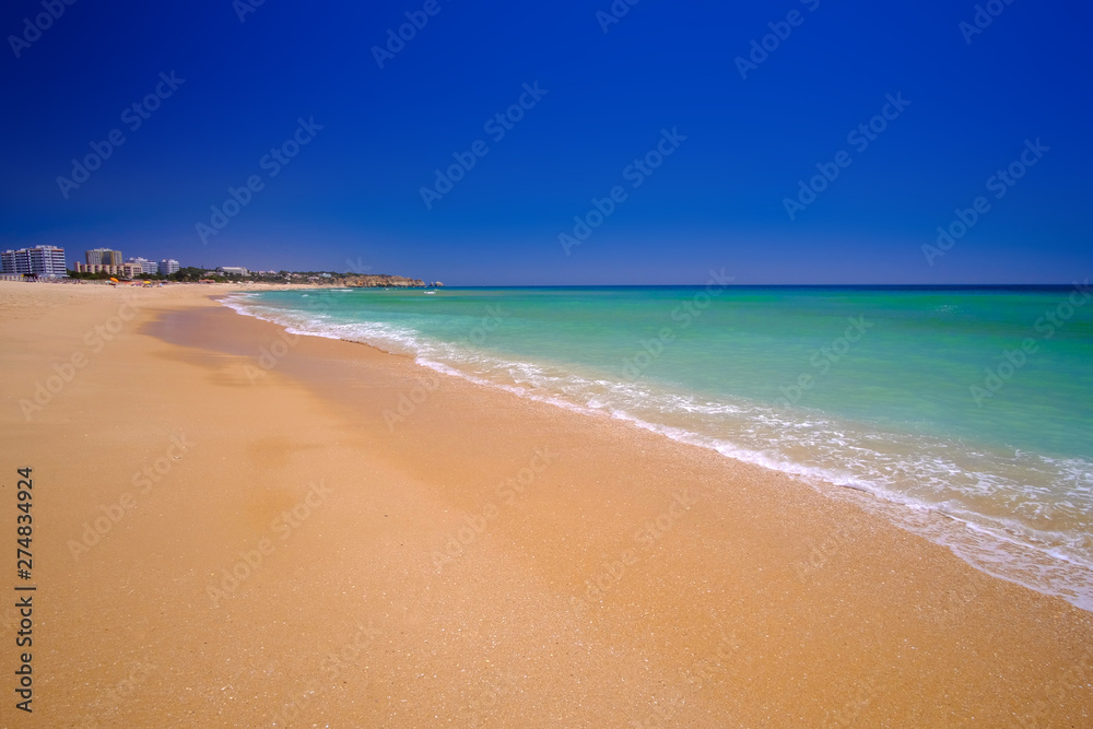 View on the beach Alvor in Algarve, Portugal.