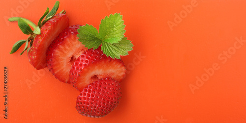 Cut to pieces strawberry