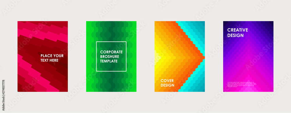 Colorful book or corporate brochure cover design template.