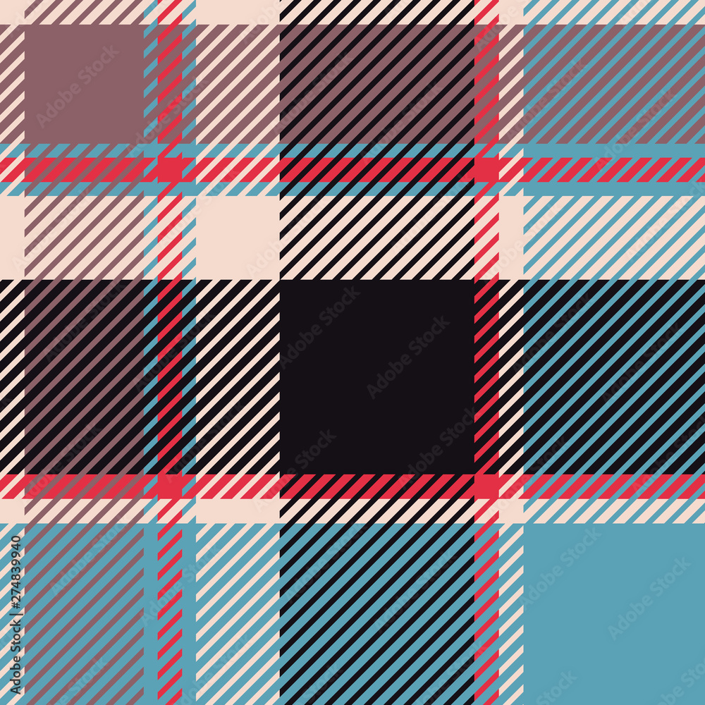 Plaid or tartan vector is background or texture in many color Plaid or tartan vector is background or texture in many color