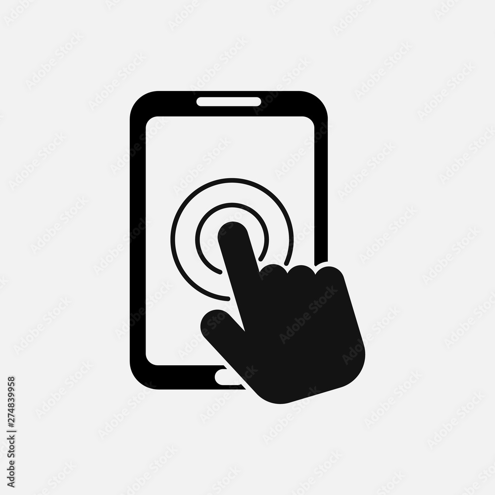 Touch screen smartphone icon isolated on white background. Vector illustration. Eps 10. Touch screen smartphone icon isolated on white background. Vector illustration. Eps 10.