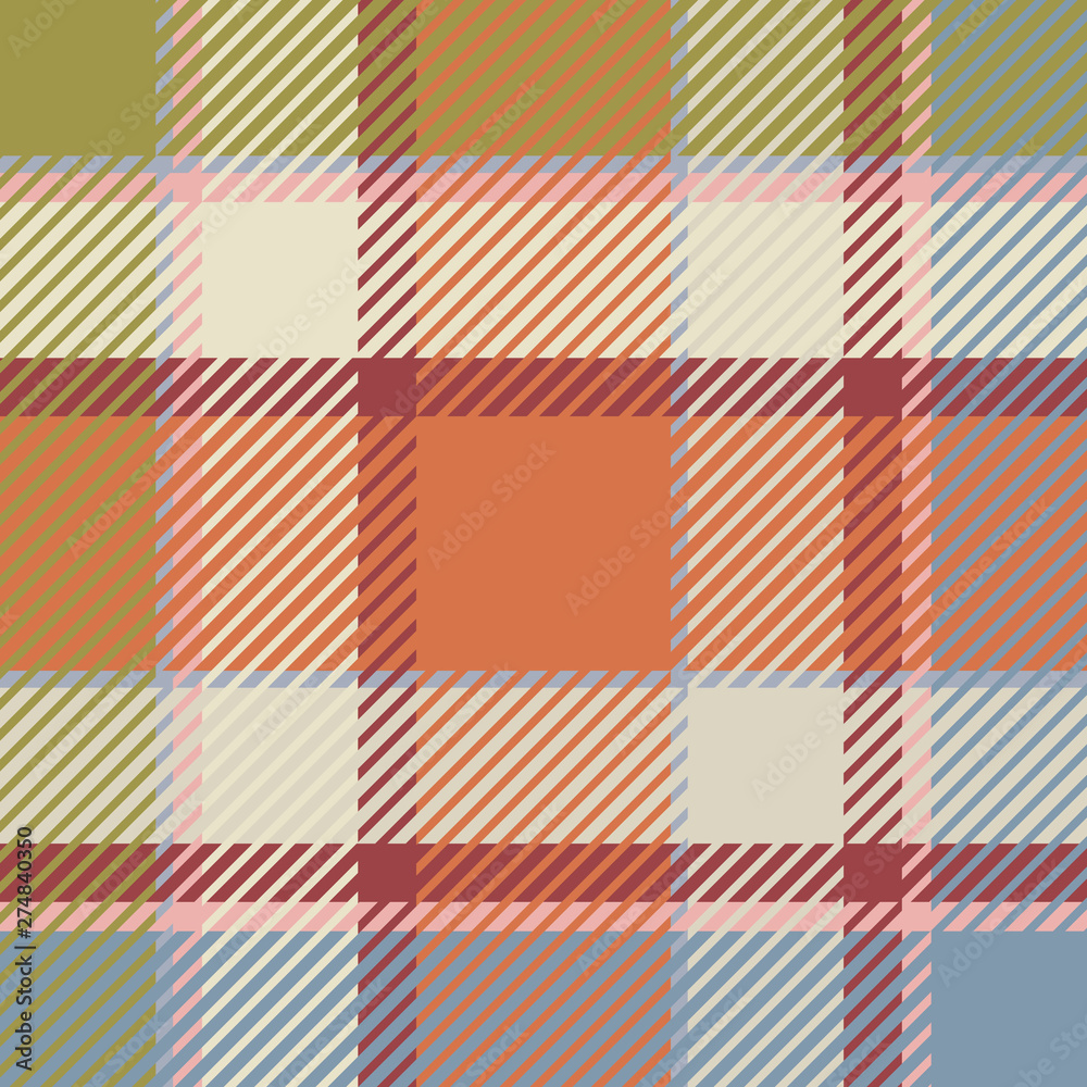 Plaid or tartan vector is background or texture in many colo Plaid or tartan vector is background or texture in many colo