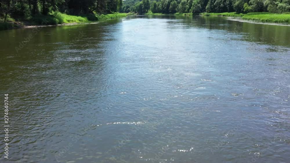 AERIAL: Slow Flight Above River With Sun Reflection on the Surface of the Water with Vortexes and Whirlpooles AERIAL: Slow Flight Above River With Sun Reflection on the Surface of the Water with Vortexes and Whirlpooles