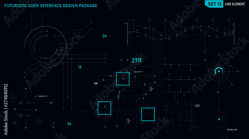 Futuristic user interface design element set 13