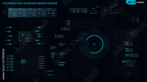 Futuristic user interface design element set 08