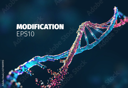Biotechnology vector background. Genetic engineering. Dna modified. Gene editing research