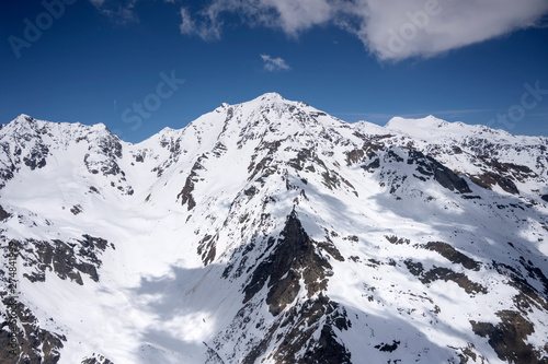 late spring snow on Ortles Cevedale peak range, Alps, Italy