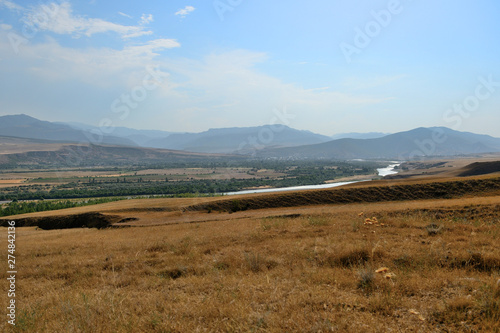 Beautiful landscape with mountains and river, Georgia