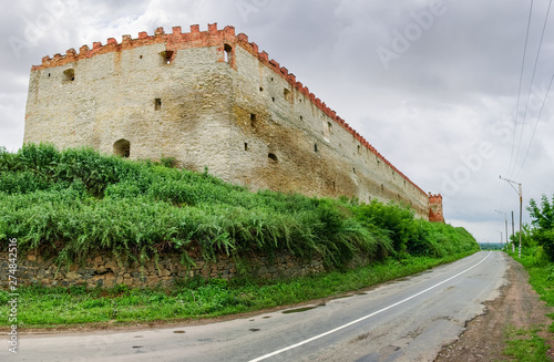 South defense wall of mediaeval Medzhybizh fortress, Khmelnytska Oblast, Ukraine photo