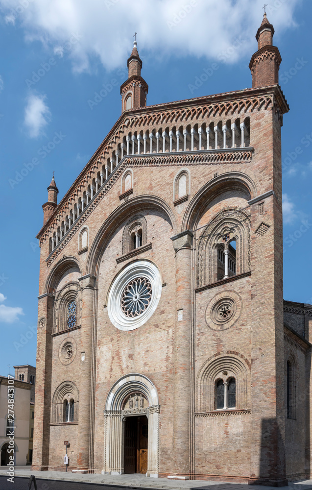 cathedral Romanesque facade, Crema, Italy
