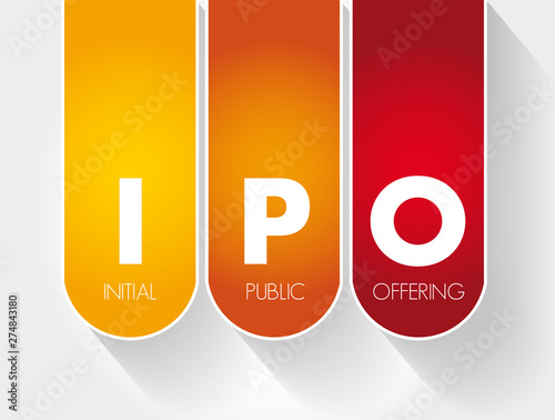 IPO - Initial Public Offering acronym, business concept background