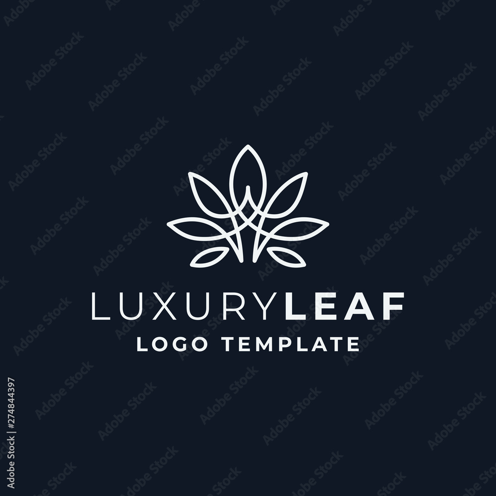 Luxury Leaf For Cannabis. Hemp or Other Farming Logo Template