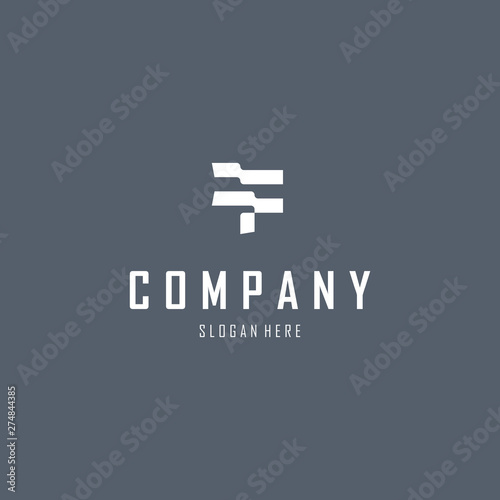 Unique logo and bold letter F and white flag on dark background. Initial Letter F With Flag Logo, Initial Letter Logo For Your Company Name, Alphabet Logo Template Ready For Use, Modern Initial Logo
