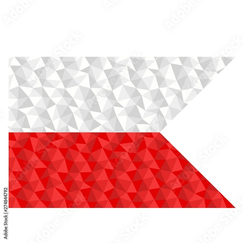 Polygonal flag of Bratislava, Slovakia in low poly style vector illustration