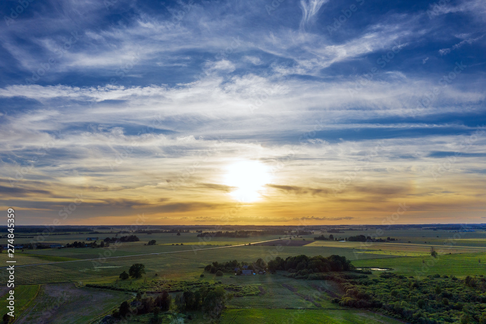 Summer solstice sunset in countryside of Latvia. Summer solstice sunset in countryside of Latvia.