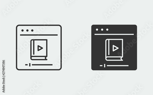 Online education vector icon for graphic and web design.