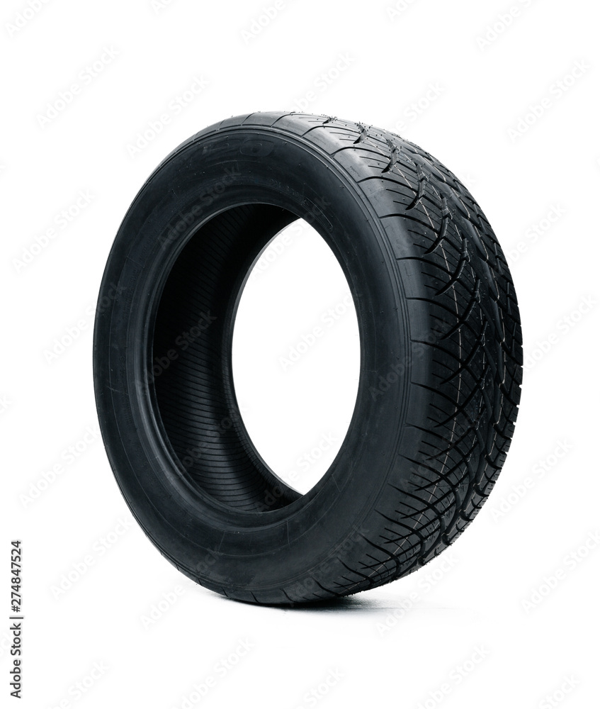Car tires isolated on white background. Summer car tires Car tires isolated on white background. Summer car tires